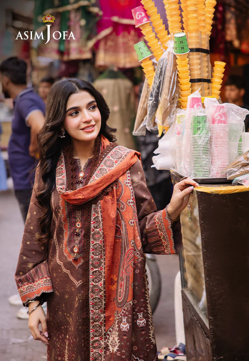 Asim Jofa Digital Printed Khaddar 3PC