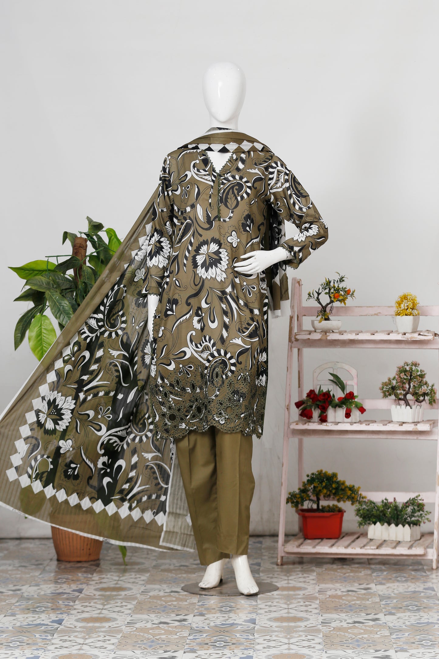 Phoolkari By Anaya Noor Printed With Laserkari Emb 3-PC