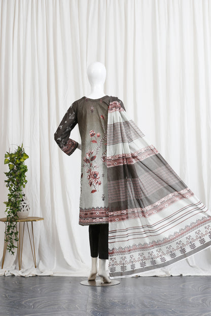 Falisha By Anaya Noor Print Emb Chickenkari 3-PC