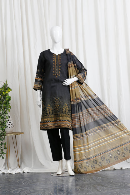 Falisha By Anaya Noor Print Emb Chickenkari 3-PC