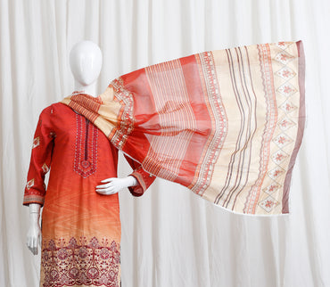 Falisha By Anaya Noor Print Emb Chickenkari 3-PC