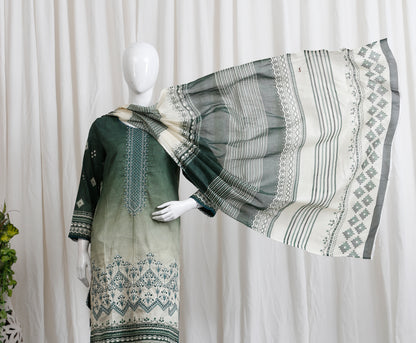 Falisha By Anaya Noor Print Emb Chickenkari 3-PC