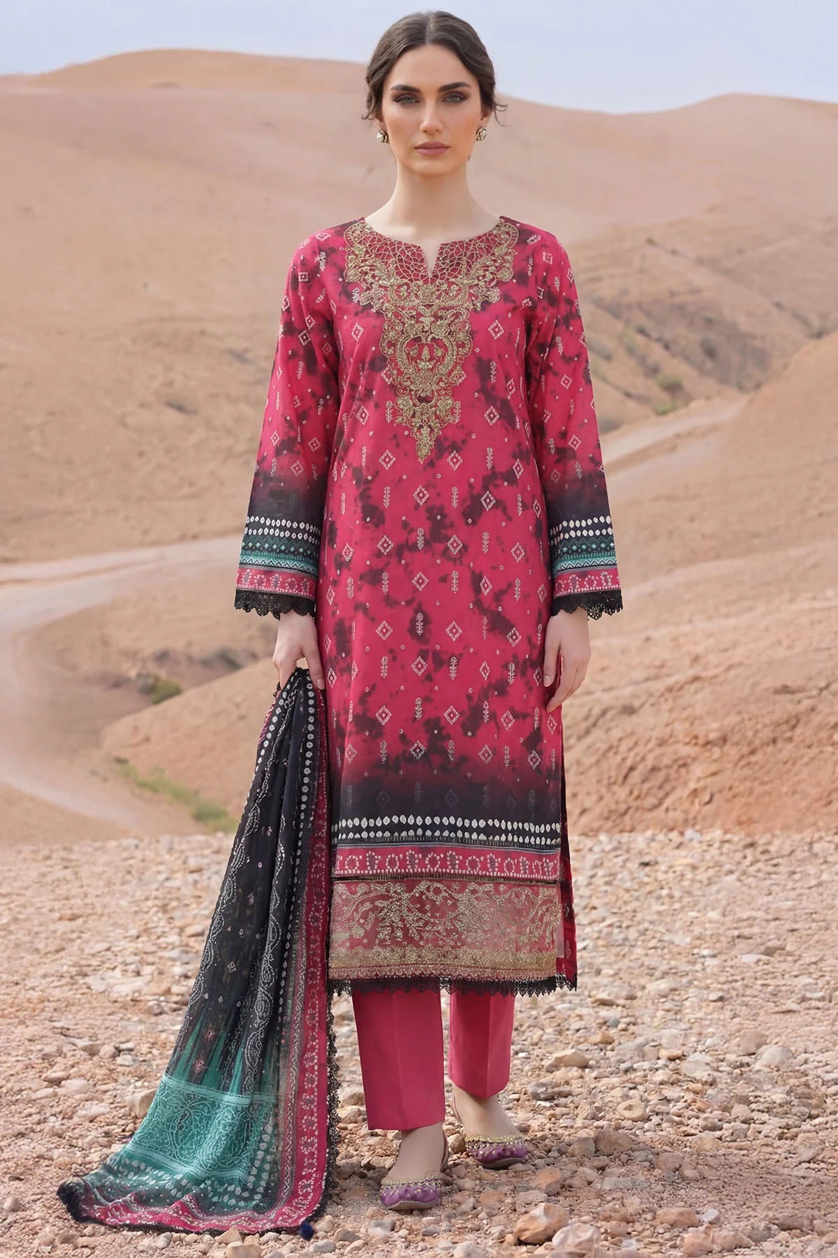 Chunri By Motifz Emb Lawn 3PC