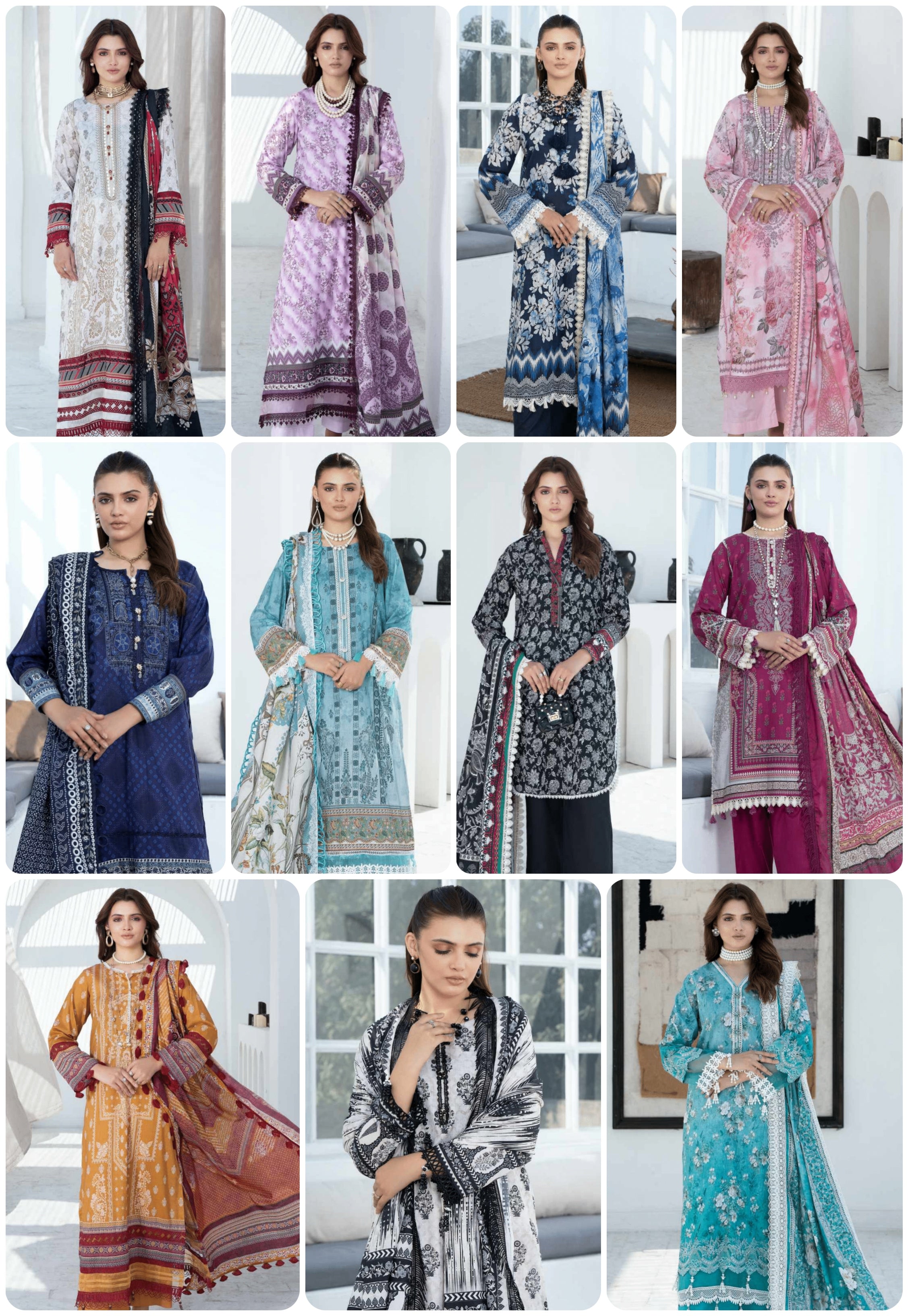 Pack of 11 Mausummery 3-Piece Unstitched Digital Printed Lawn Summer Edition 2024