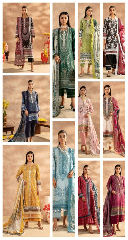 Pack of 11 Mausummery Vol-3 Unstitched 3-Piece Digital Printed Eid Collection 2024