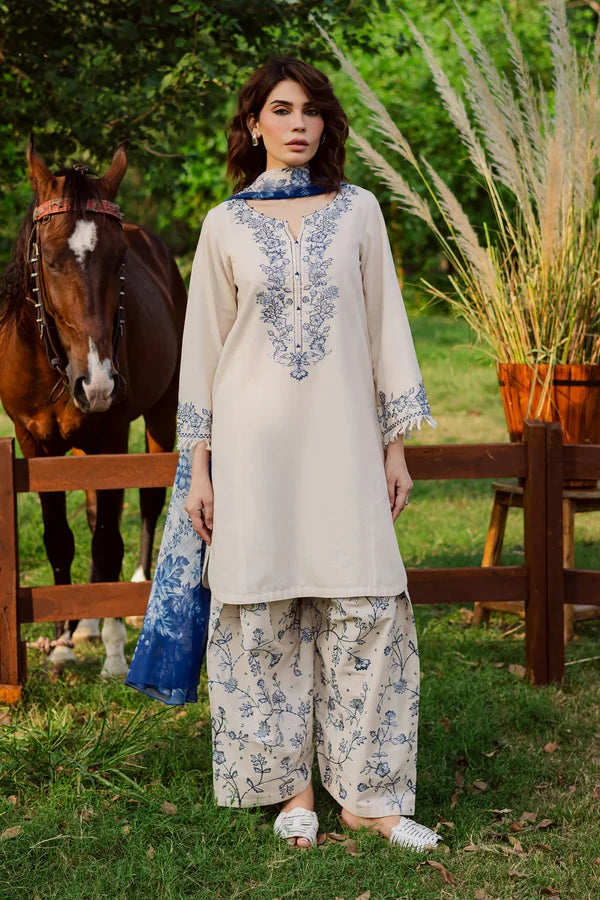 Grace Embroidered Dhanak 3PC