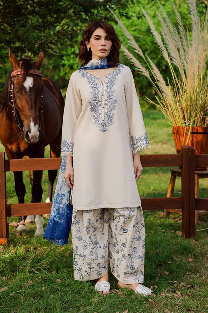 Grace Embroidered Dhanak 3PC