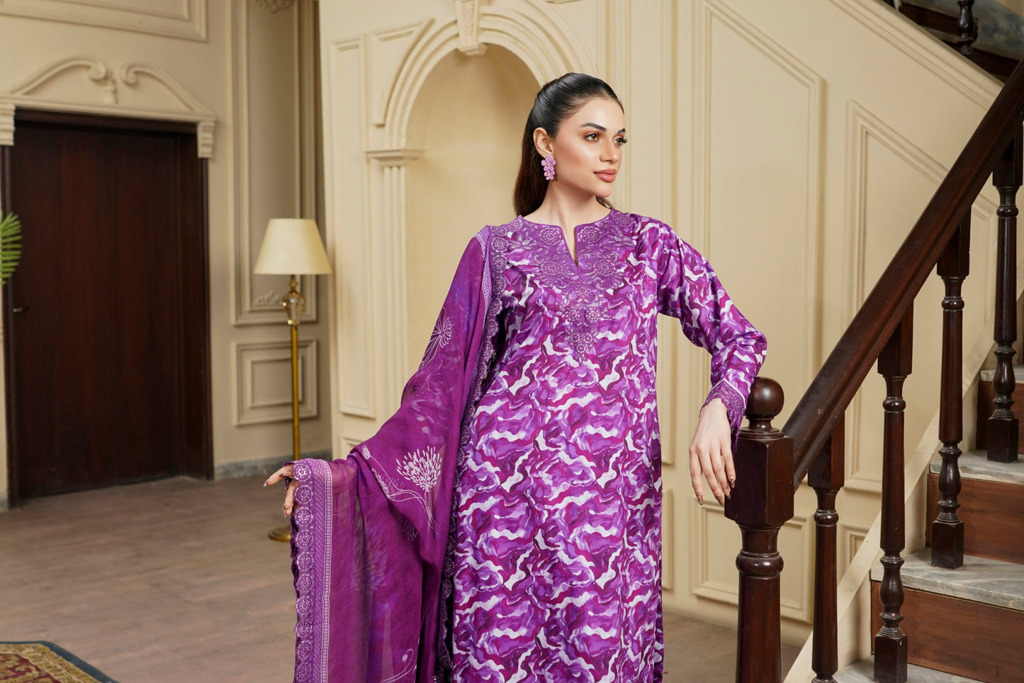 Moco By Anaya Noor Emb & Digital Printed Lawn 3PC