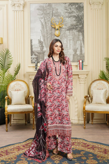 Moco By Anaya Noor Emb & Digital Printed Lawn 3PC