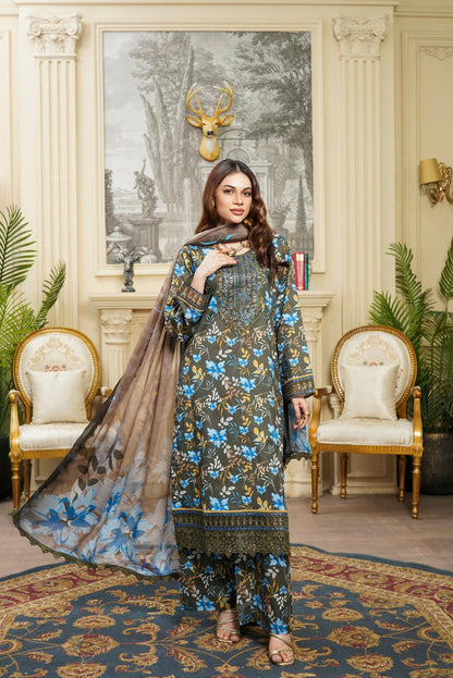 Moco By Anaya Noor Emb & Digital Printed Lawn 3PC