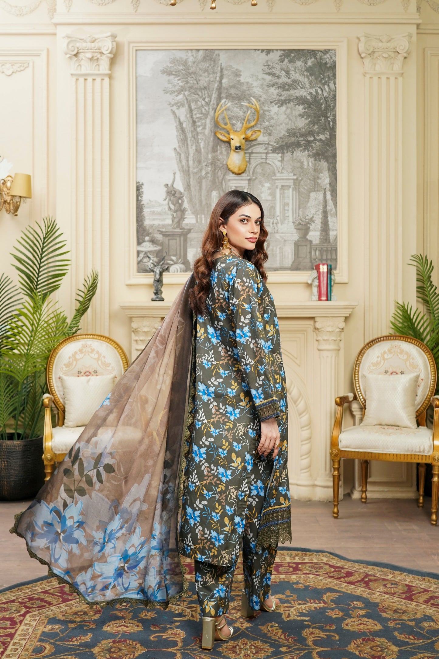 Moco By Anaya Noor Emb & Digital Printed Lawn 3PC