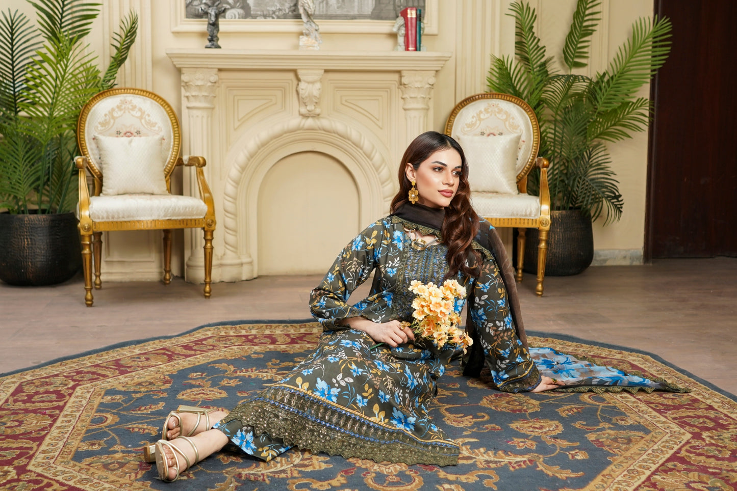 Moco By Anaya Noor Emb & Digital Printed Lawn 3PC