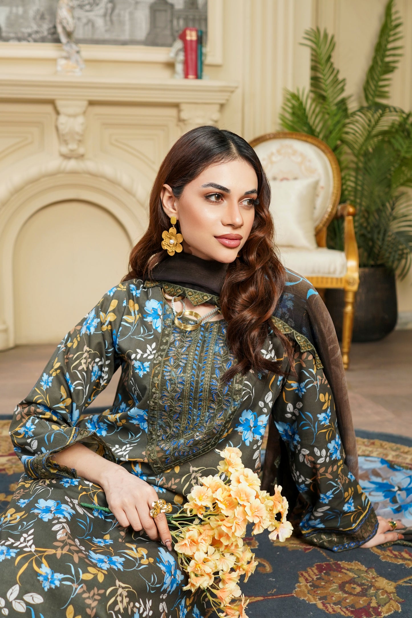 Moco By Anaya Noor Emb & Digital Printed Lawn 3PC