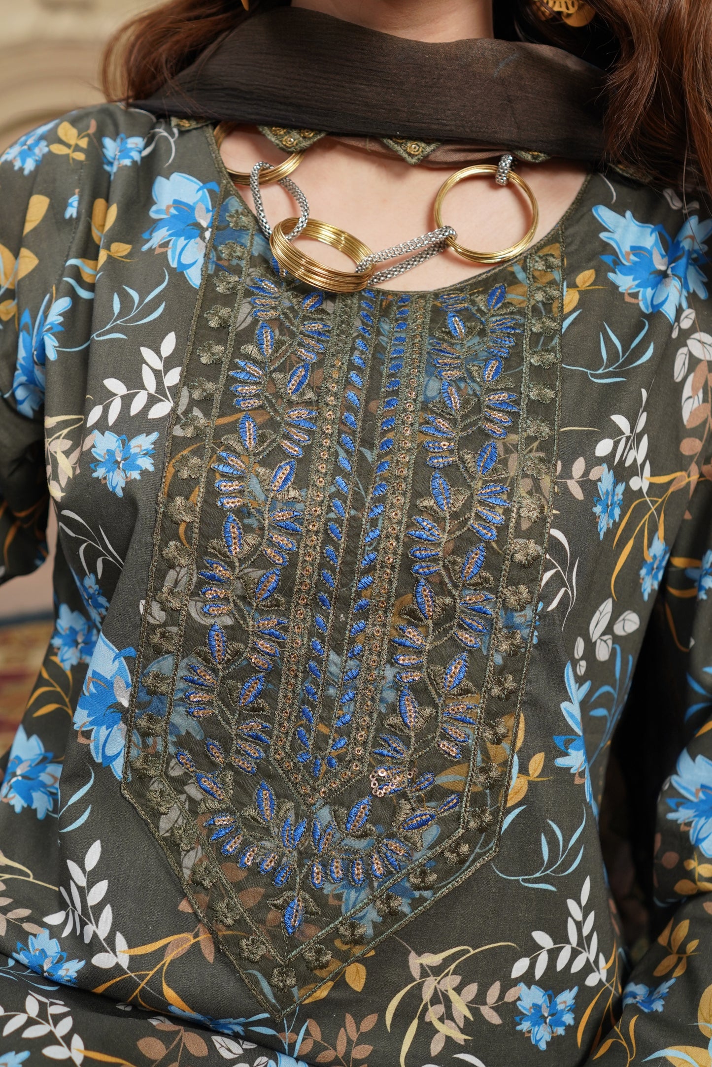 Moco By Anaya Noor Emb & Digital Printed Lawn 3PC