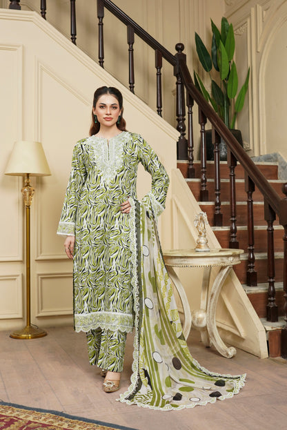 Moco By Anaya Noor Emb & Digital Printed Lawn 3PC