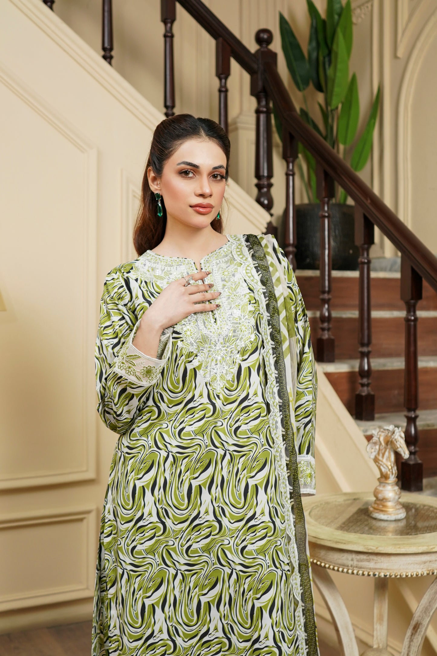 Moco By Anaya Noor Emb & Digital Printed Lawn 3PC