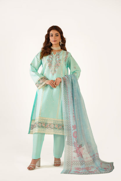 Anaya Noor Fancy Jacquard Cotton Emb 3PC