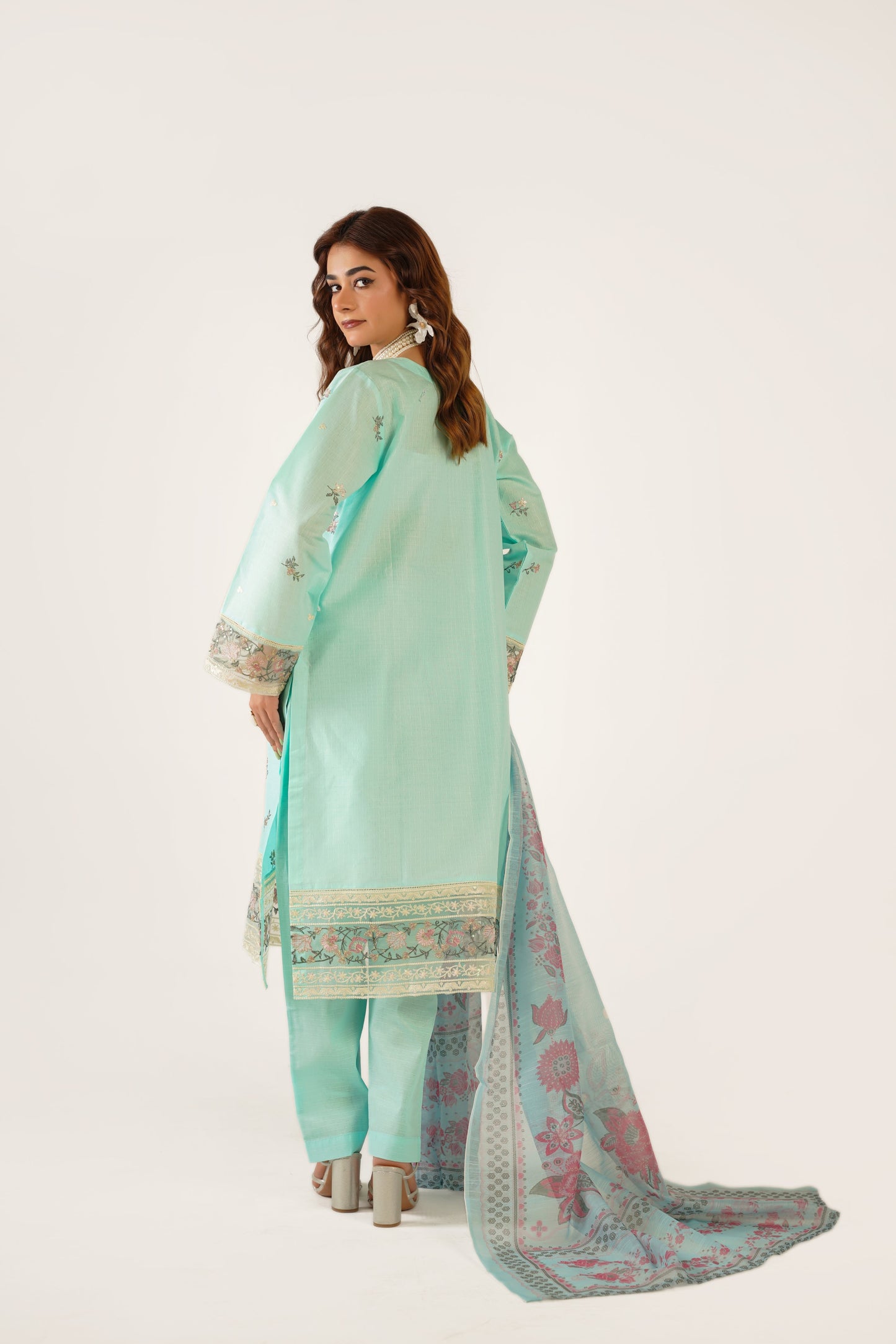 Anaya Noor Fancy Jacquard Cotton Emb 3PC