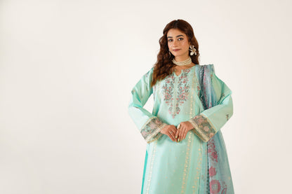 Anaya Noor Fancy Jacquard Cotton Emb 3PC