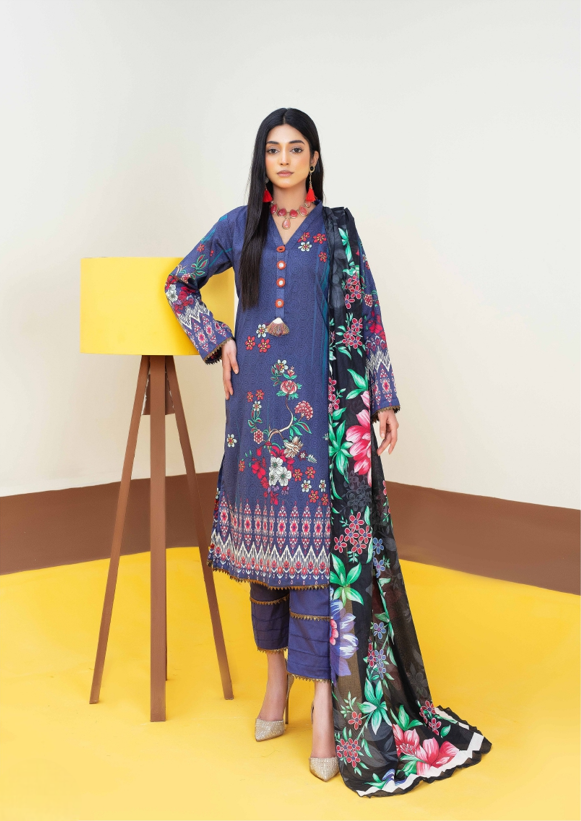 Libaas by Pretty Robe 3-Piece Unstitched Lawn Summer Fabriction 2024