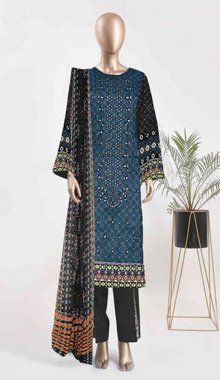 Bin Saeed 3-Piece Digital Printed Embroidered & Chikenkari Boring Lawn Collection