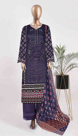 Bin Saeed 3-Piece Digital Printed Embroidered & Chikenkari Boring Lawn Collection