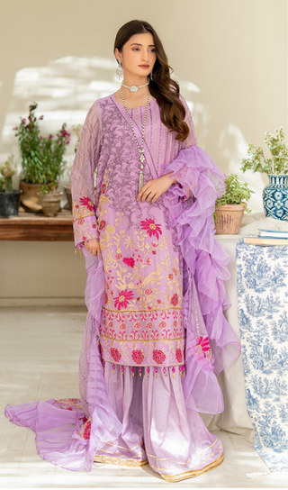 Murashe 3-Piece Unsitched Embroidered Chiffon-3PC