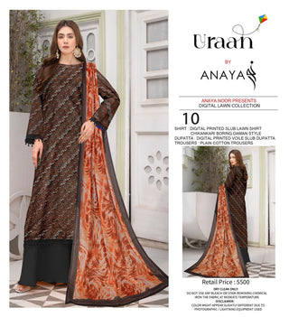 Uraan By Anaya Noor Chikenkari Embroidered And Printed Lawn-3PC