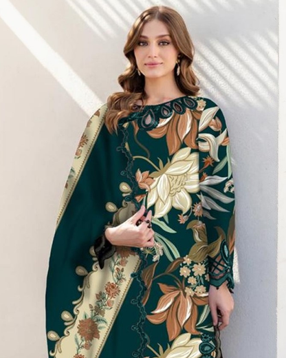 Baroque Embroiderd & Digital Printed Lawn 3PC