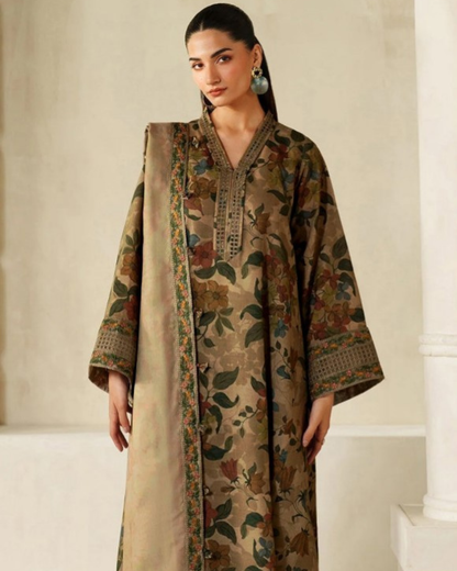 Baroque Embroiderd & Digital Printed Lawn 3PC