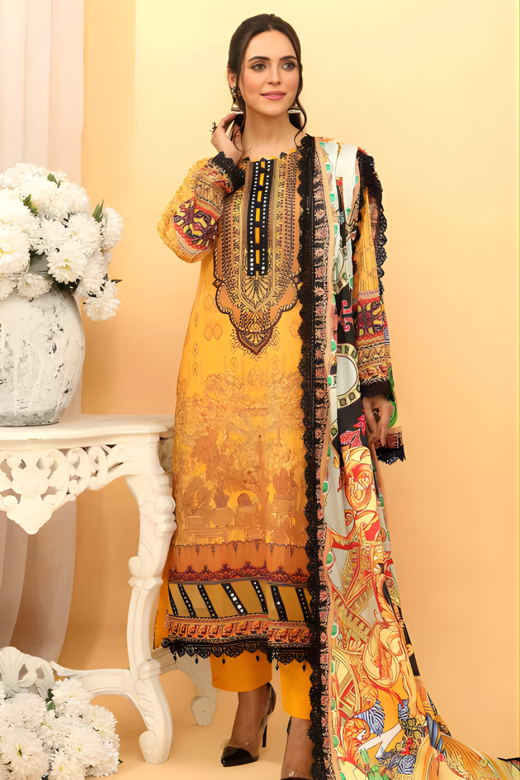 Aangan Digital Printed Lawn 3PC