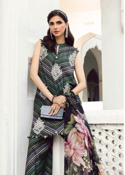Maria B Embroiderd & Digital Printed Lawn 3PC
