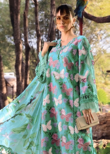 Maria B Embroiderd & Digital Printed Lawn 3PC