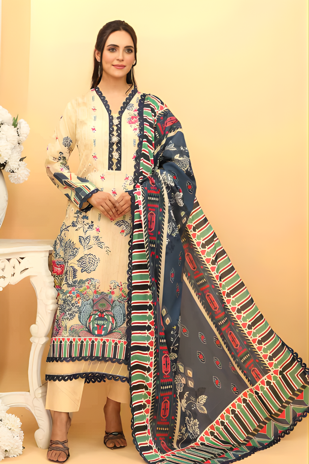 Aangan Digital Printed Lawn 3PC