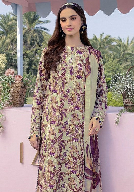 Crimson Embroiderd & Digital Printed Lawn 3PC