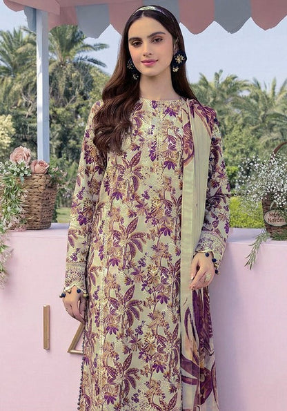 Crimson Embroiderd & Digital Printed Lawn 3PC