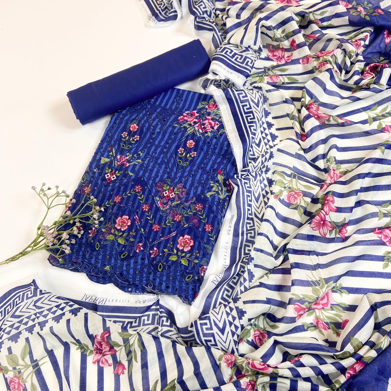 Jaffrani Premium Printed & Emb Laserkari Lawn 3PC