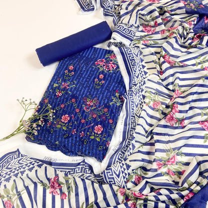 Jaffrani Premium Printed & Emb Laserkari Lawn 3PC
