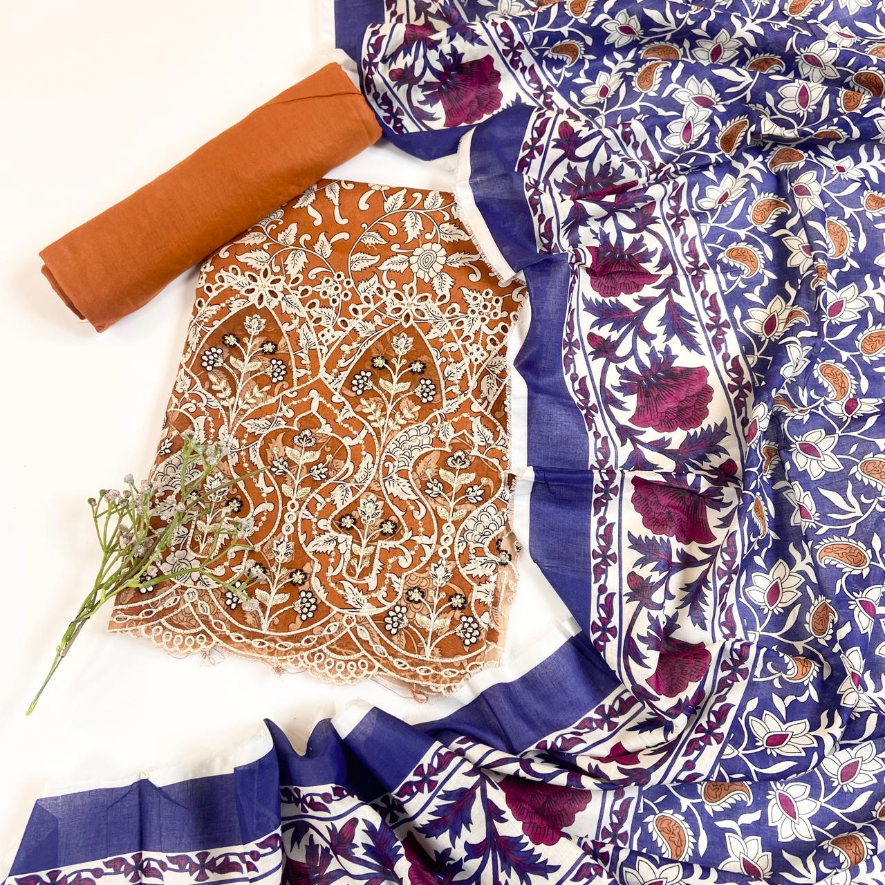 Jaffrani Premium Printed & Emb Laserkari Lawn 3PC
