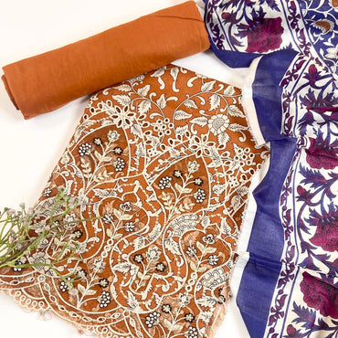 Jaffrani Premium Printed & Emb Laserkari Lawn 3PC