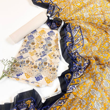 Jaffrani Premium Printed & Emb Laserkari Lawn 3PC
