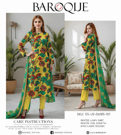Baroque Digital Printed Lawn 3PC