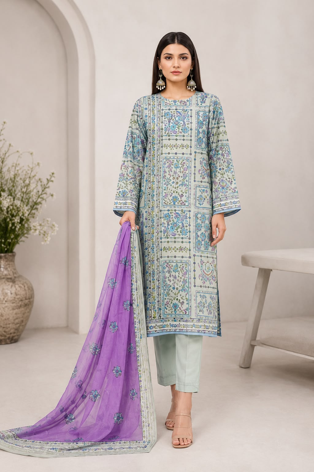 Khaadi Digital Printed Lawn 3PC