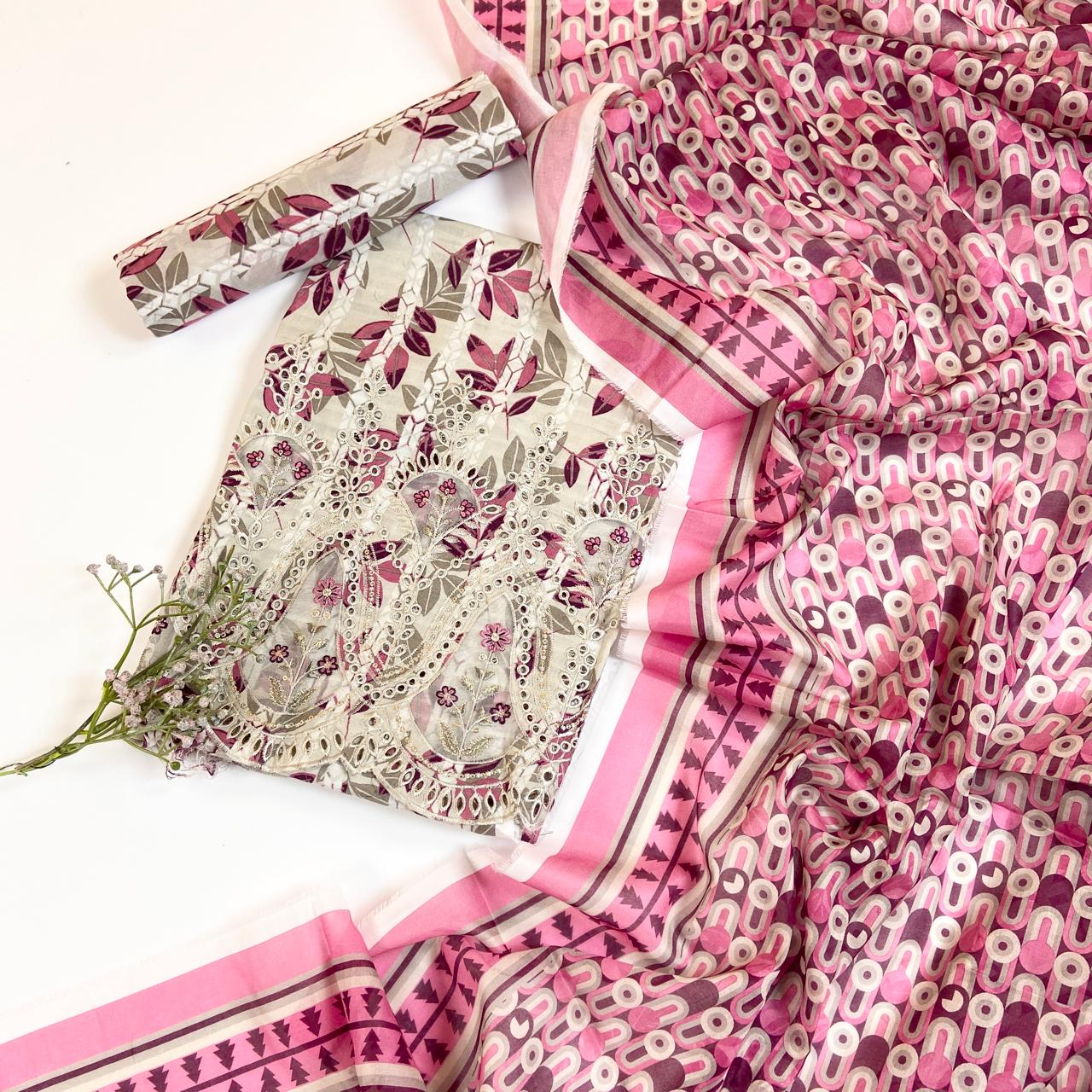 Mahira Essential Printed & Emb Laserkari Lawn 3PC