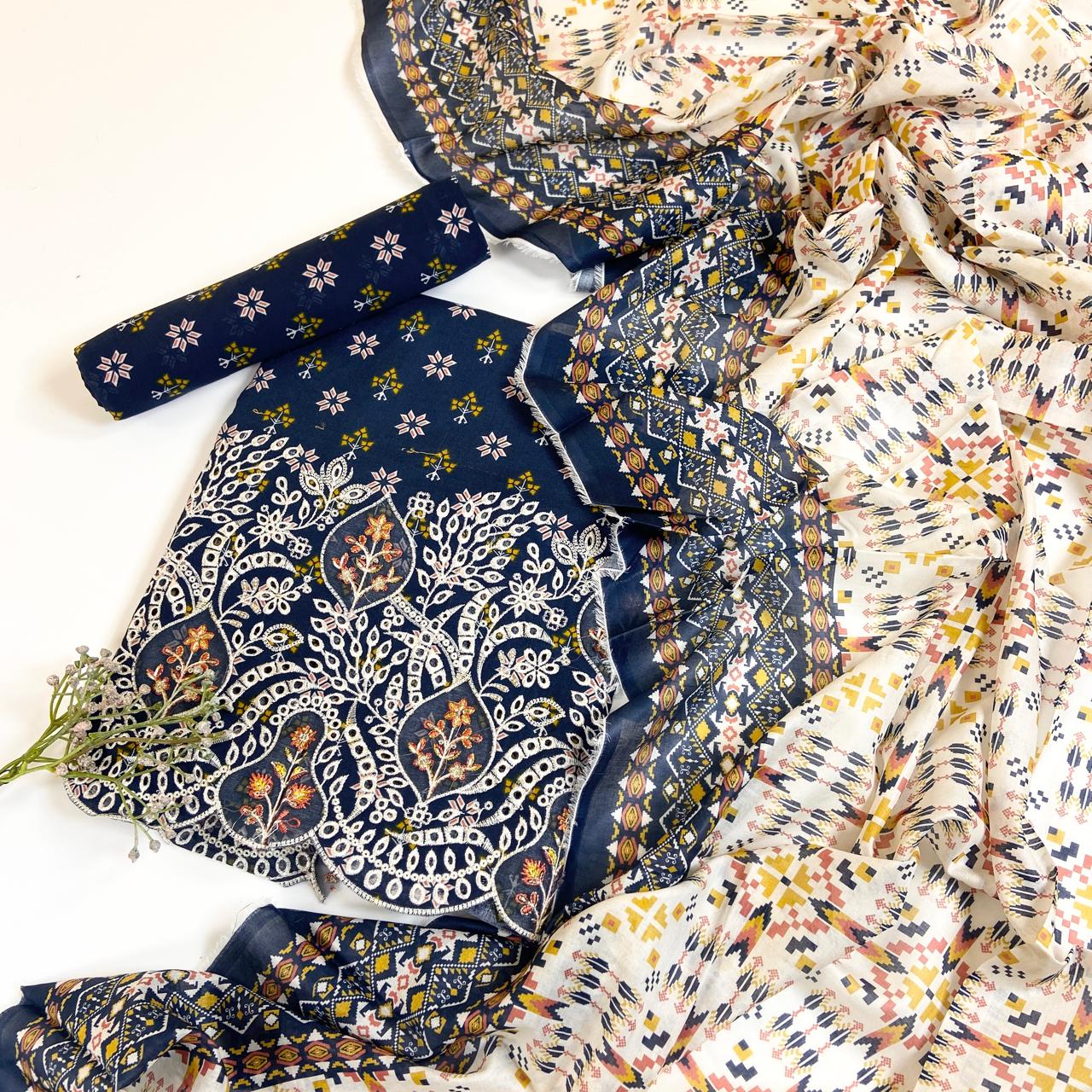 Mahira Essential Printed & Emb Laserkari Lawn 3PC