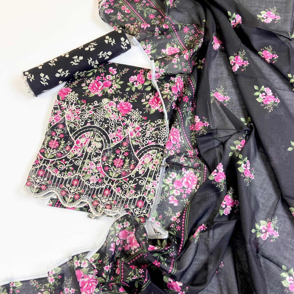 Mahira Essential Printed & Emb Laserkari Lawn 3PC