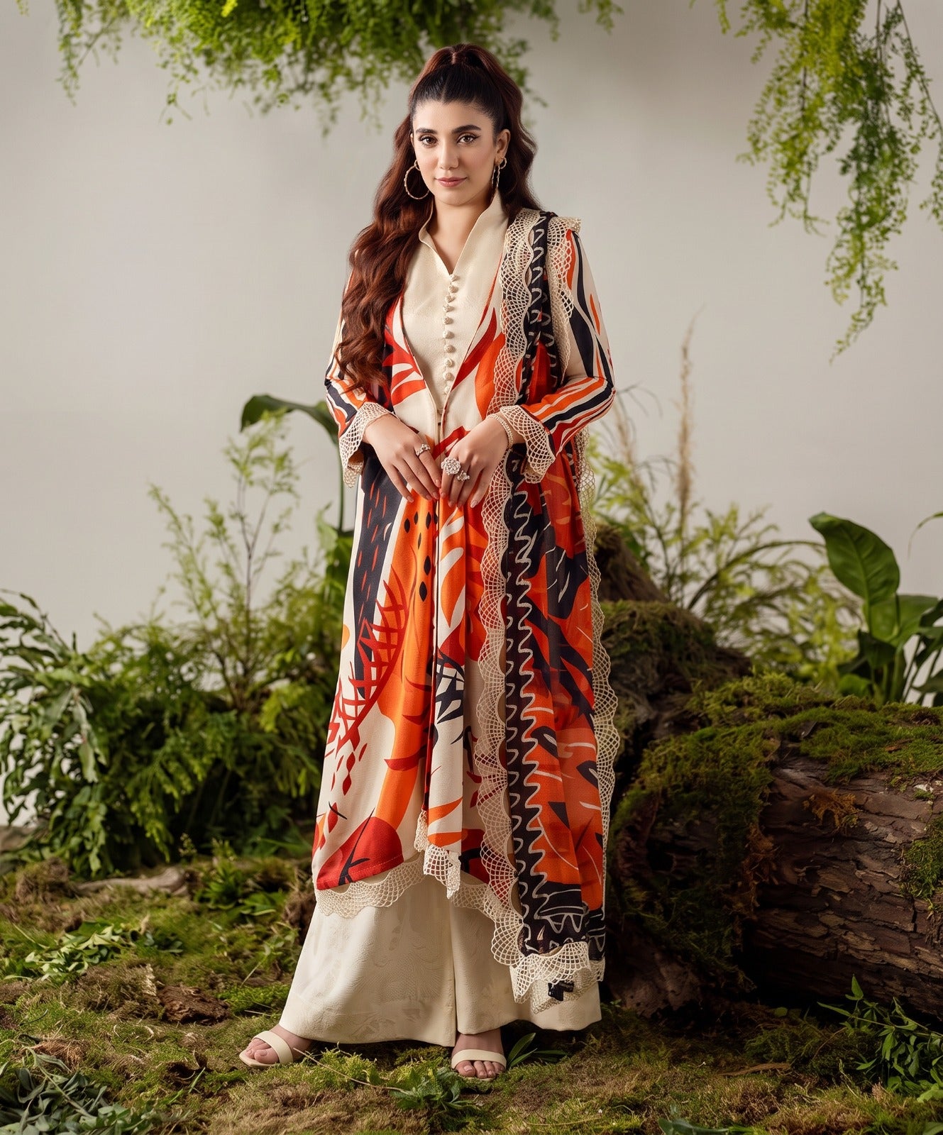 Bloom & Vogue By Naqsh Digital Printed Self Jacquard Viscose 3PC