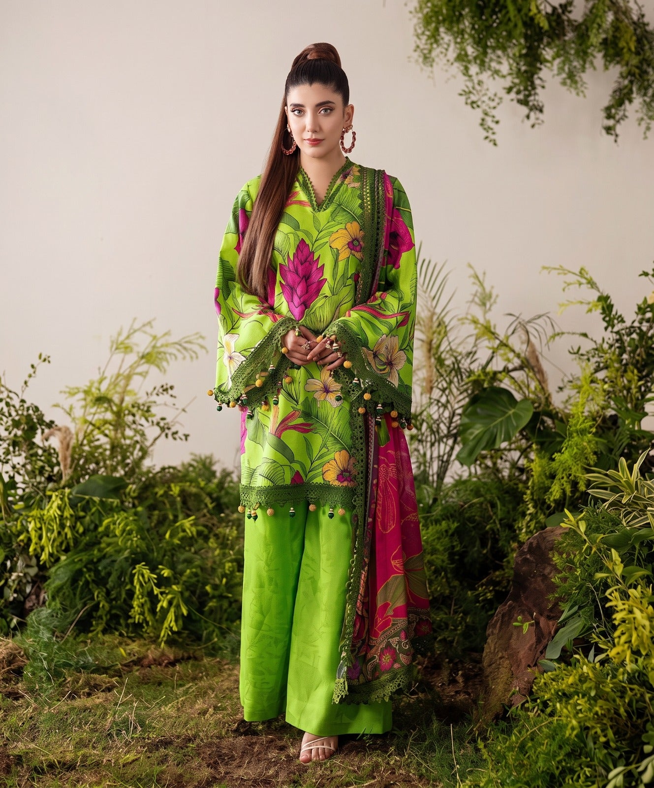Bloom & Vogue By Naqsh Digital Printed Self Jacquard Viscose 3PC