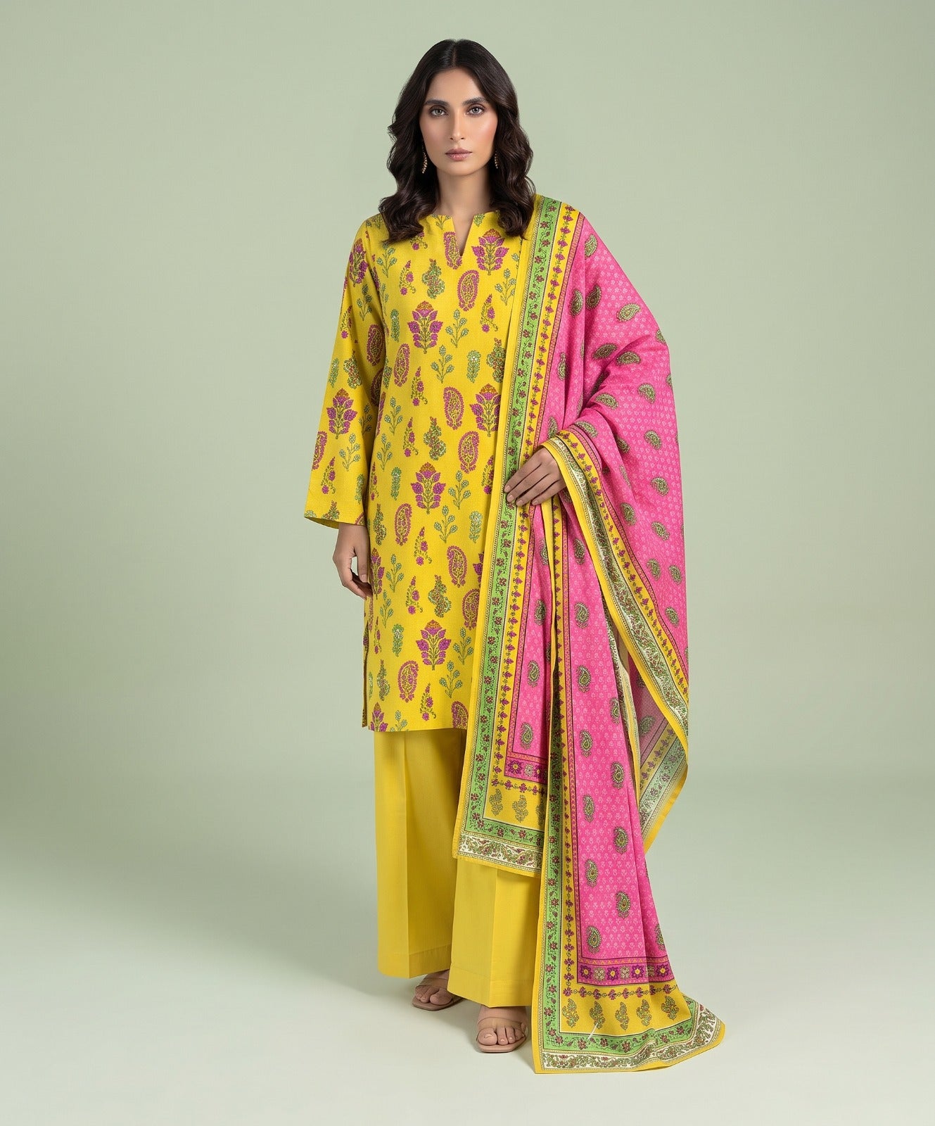 Coral By Cross Stitch Digital Printed Lawn 3PC