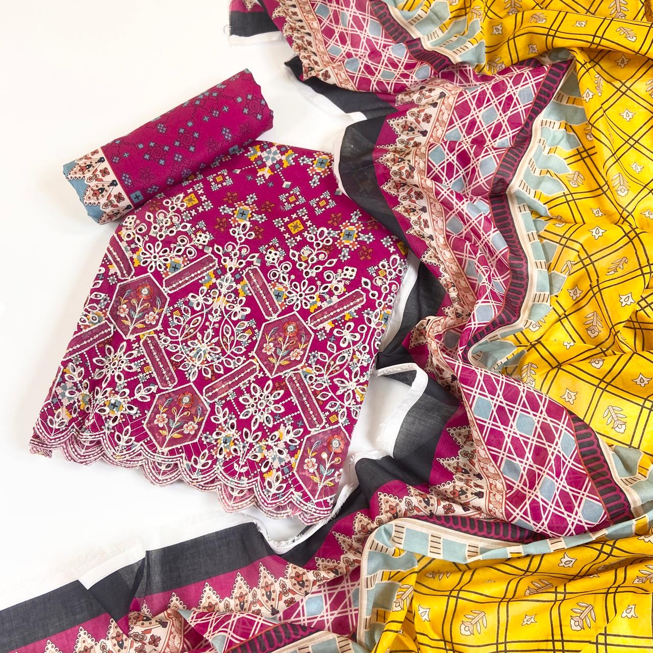 Mahira Essential Printed & Emb Laserkari Lawn 3PC